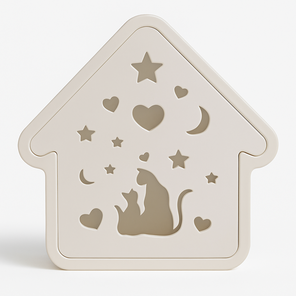 Dekohäuschen mit Katze | mit Beleuchtung