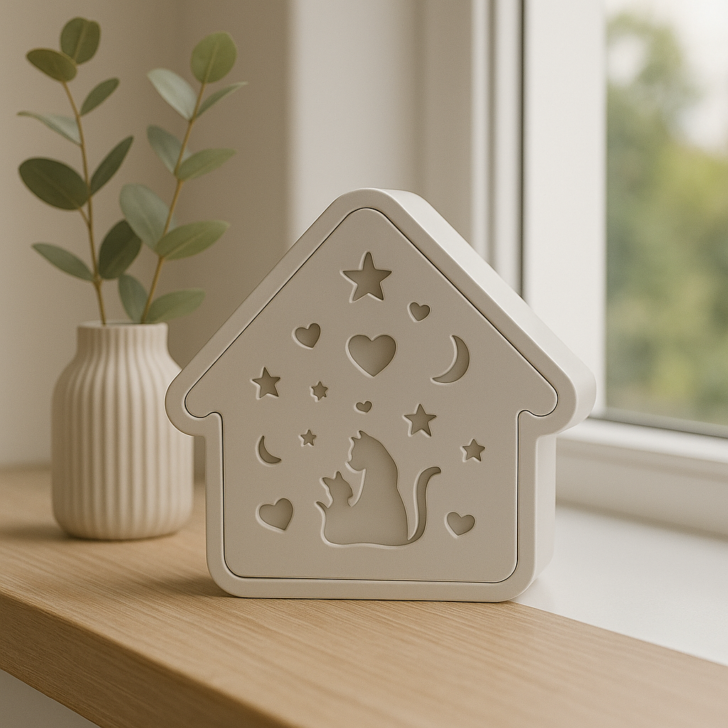 Dekohäuschen mit Katze | mit Beleuchtung